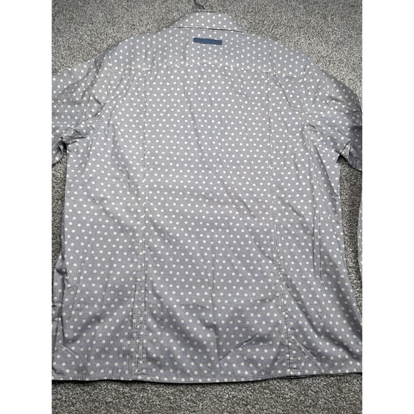 DULUTH TRADING Co Gray White Polka Dot Vented Back Long Sleeve Tunic Shirt Sz XL - Picture 10 of 10